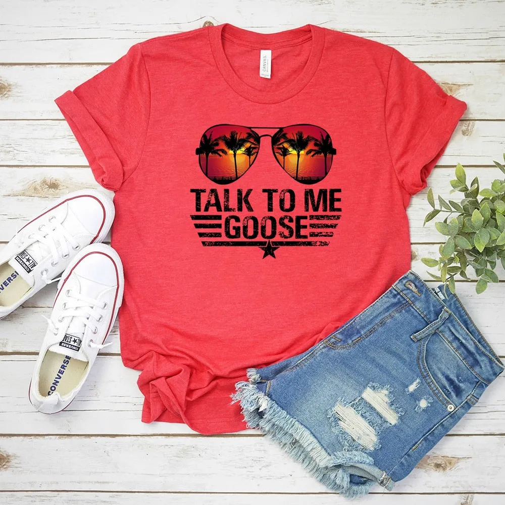 Casual Unisex Talk To Me Goose T Shirt
