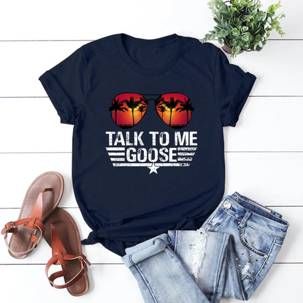 Casual Unisex Talk To Me Goose T Shirt