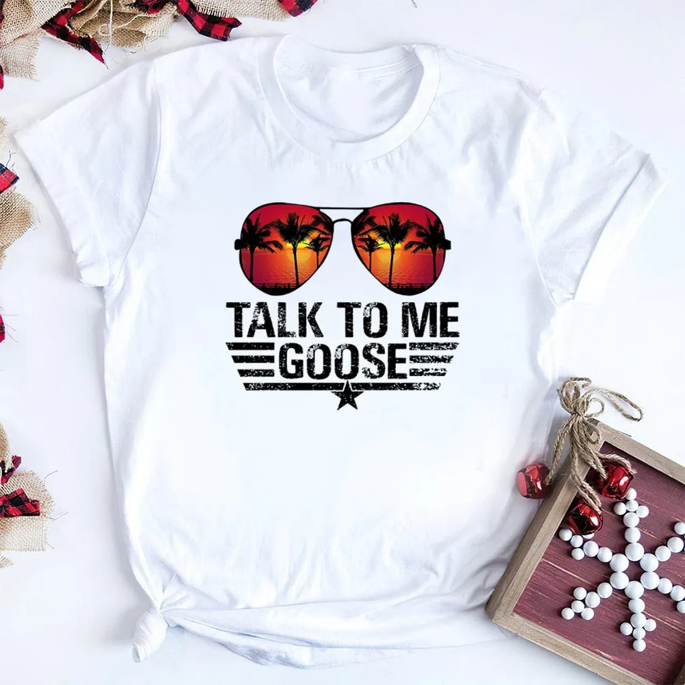 Casual Unisex Talk To Me Goose T Shirt