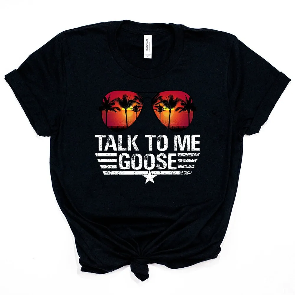 Casual Unisex Talk To Me Goose T Shirt