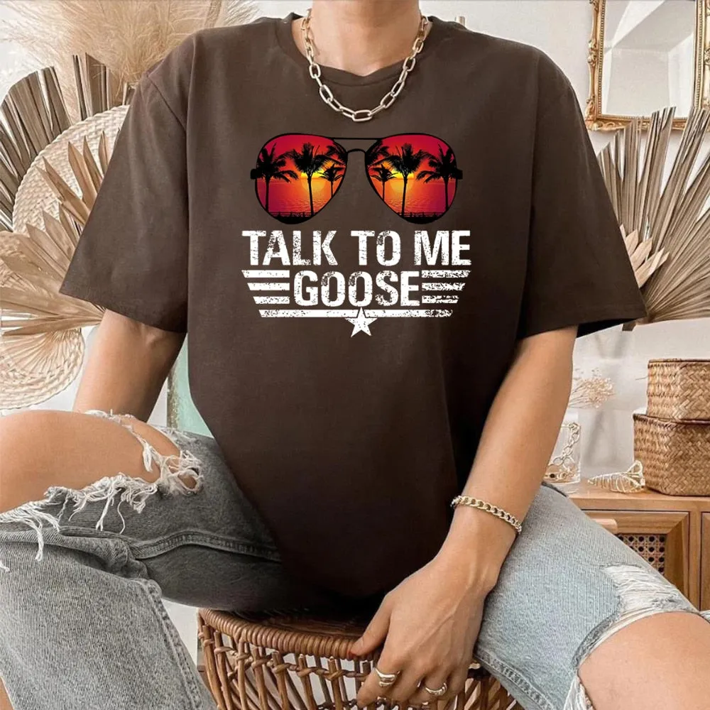 Casual Unisex Talk To Me Goose T Shirt
