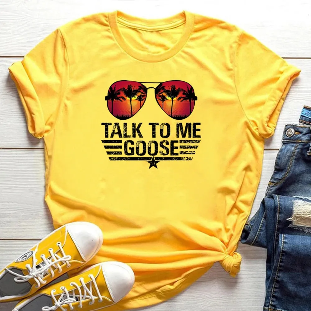 Casual Unisex Talk To Me Goose T Shirt