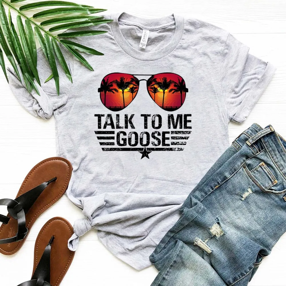 Casual Unisex Talk To Me Goose T Shirt