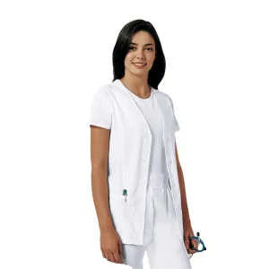Cherokee Workwear Professionals 1602 Vests Womens Button Front White