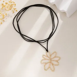 Chic Abstract Hollow Flower Velvet Necklace