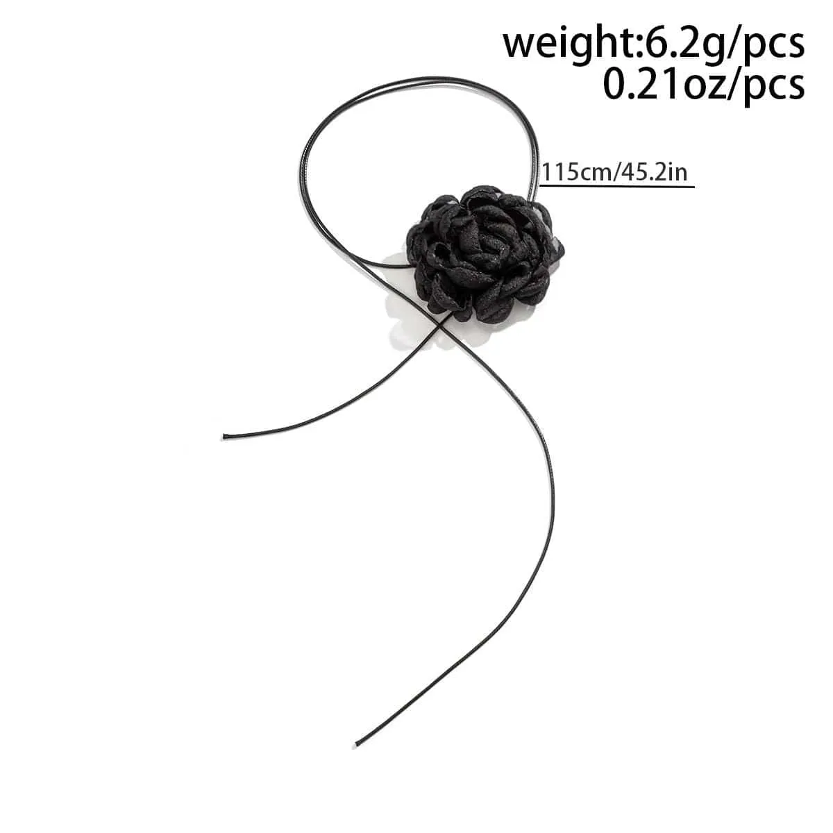 Chic Black White Flower Wax Cord String Choker Necklace