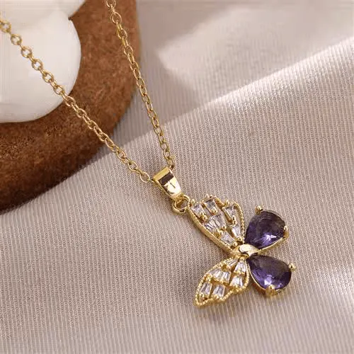 Chic Colorful Butterfly Pendant Necklace