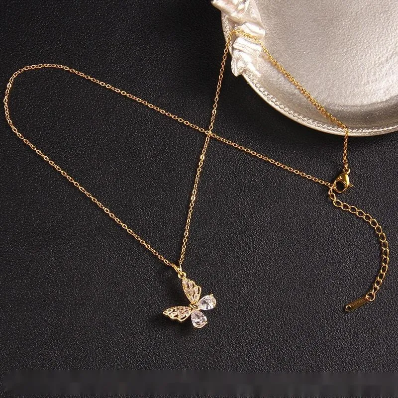 Chic Colorful Butterfly Pendant Necklace