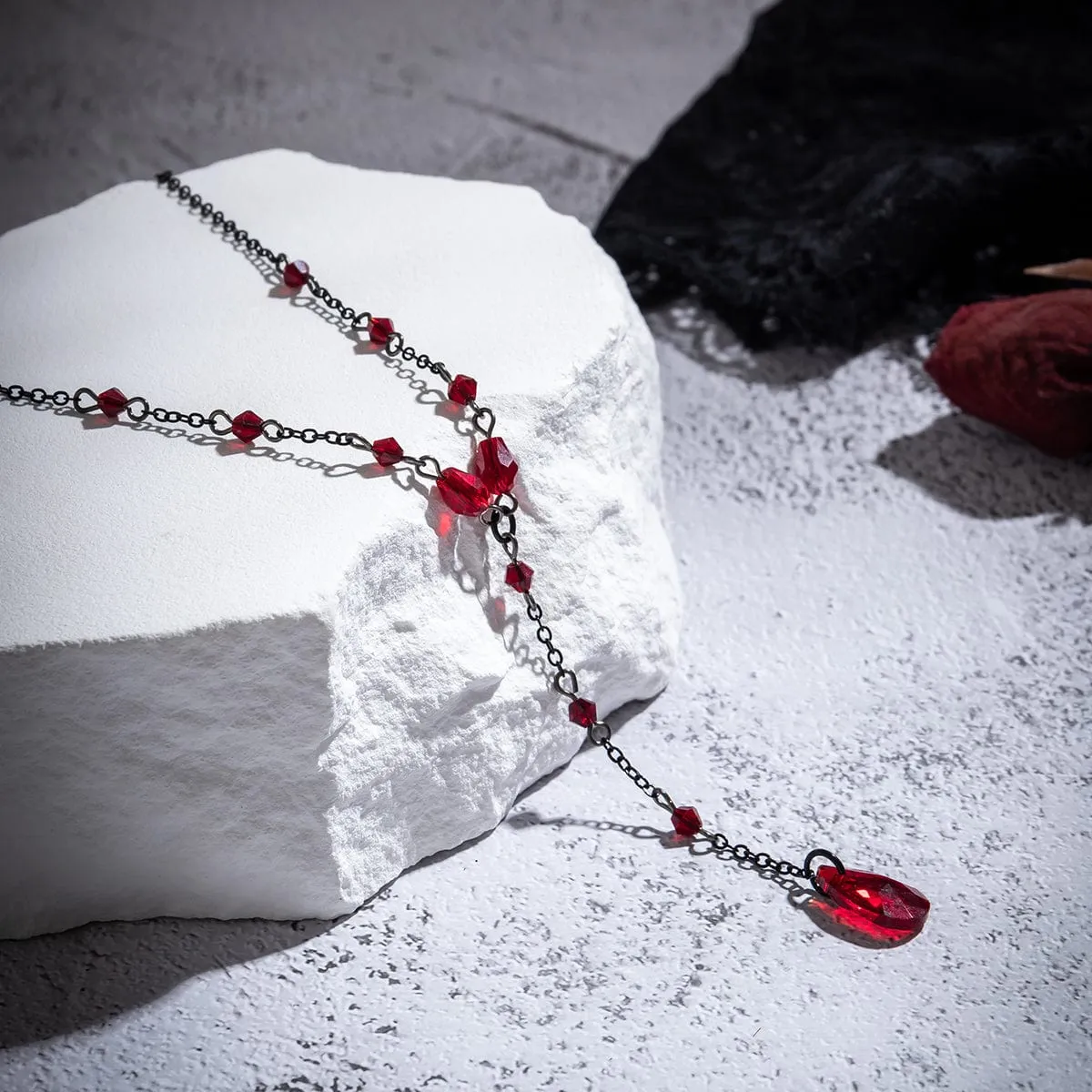 Chic Crystal Pendant Y Necklace