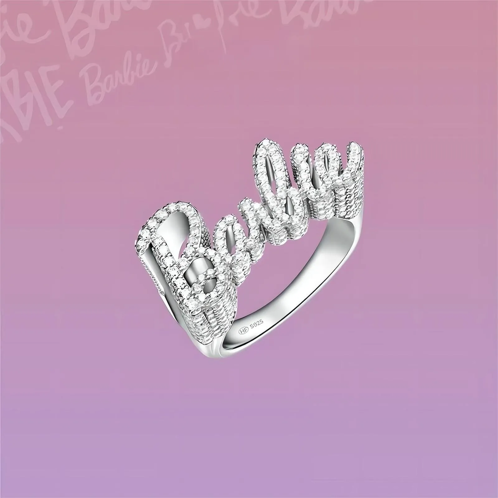 Chic CZ Inlaid Barbie Ring