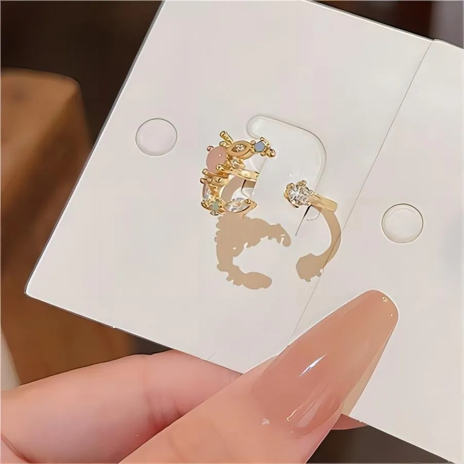 Chic CZ Inlaid Opal Moon Phase Ring