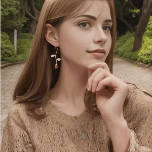 Chic Enamel English Rose Dangle Earrings