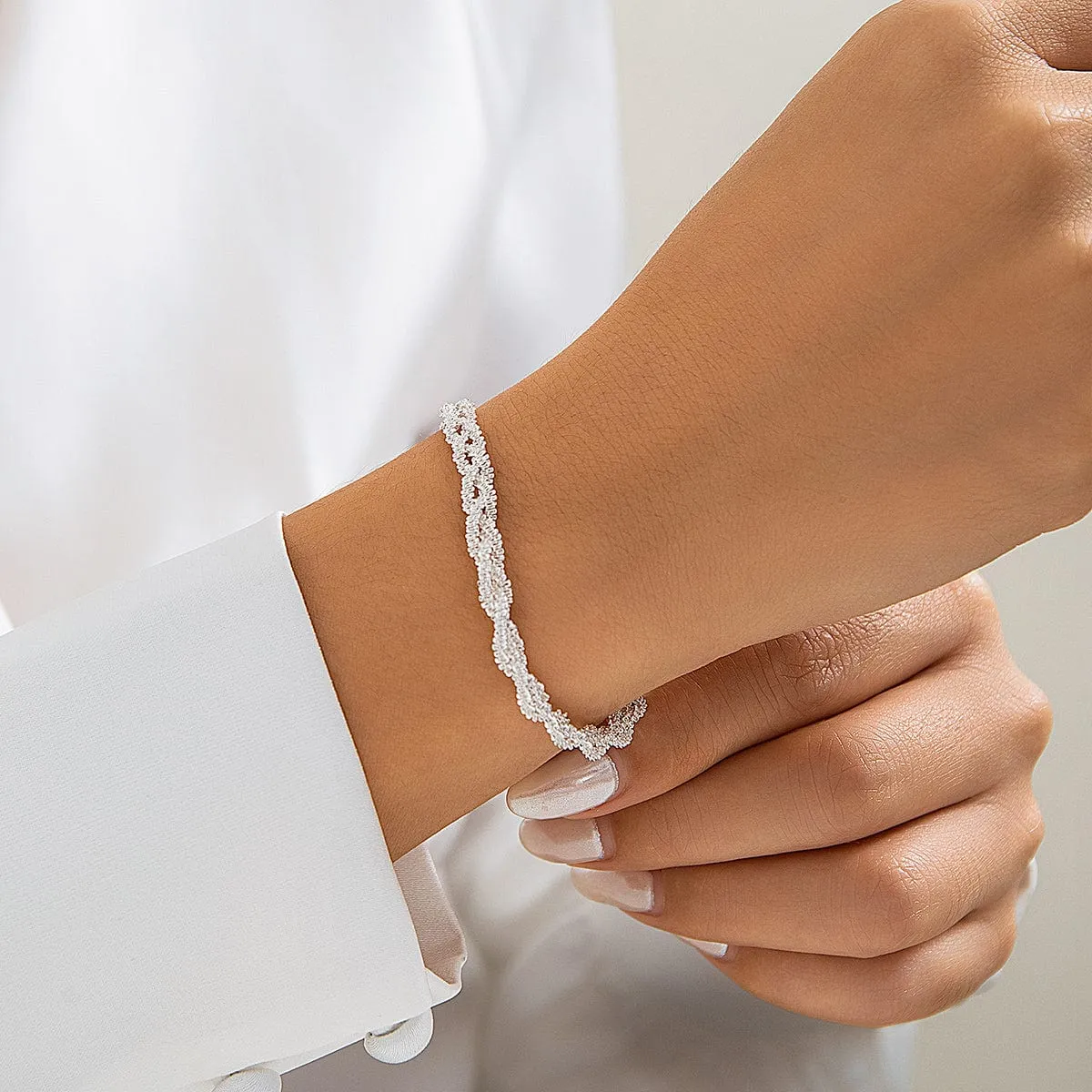 Chic Gold Silver Plated Braided Chain Bracelet