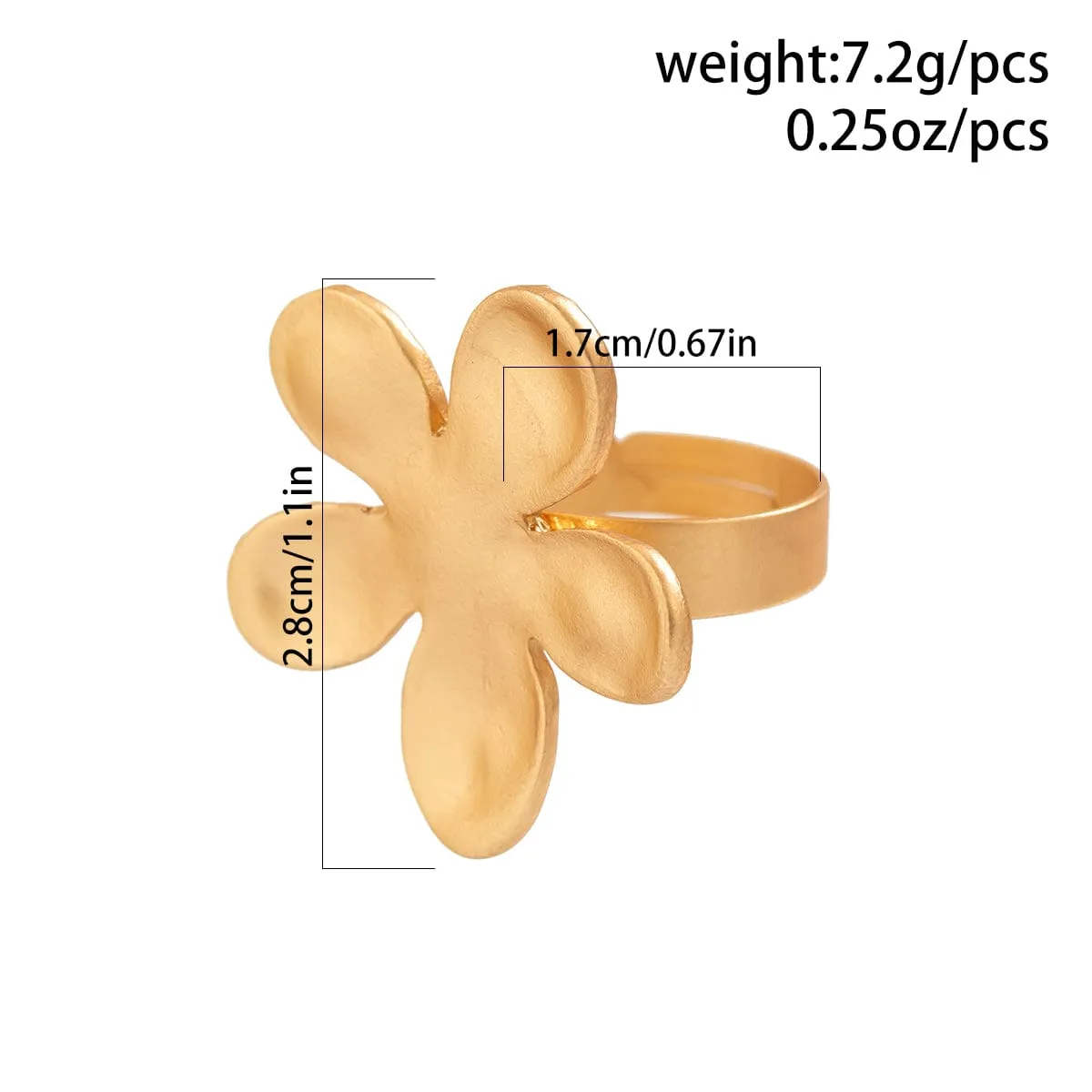 Chic Gold Silver Plated Flower Shaped Open Ring