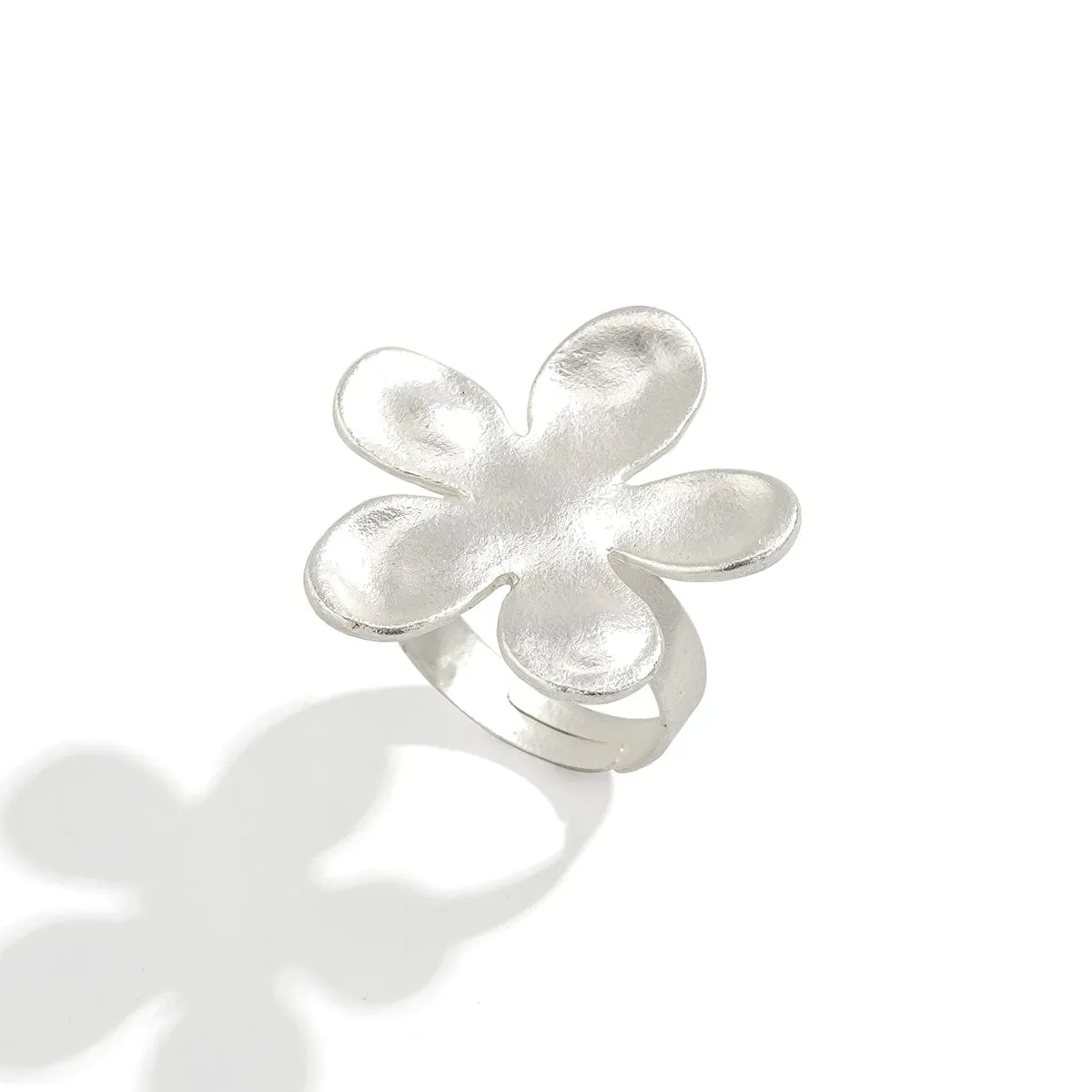 Chic Gold Silver Plated Flower Shaped Open Ring