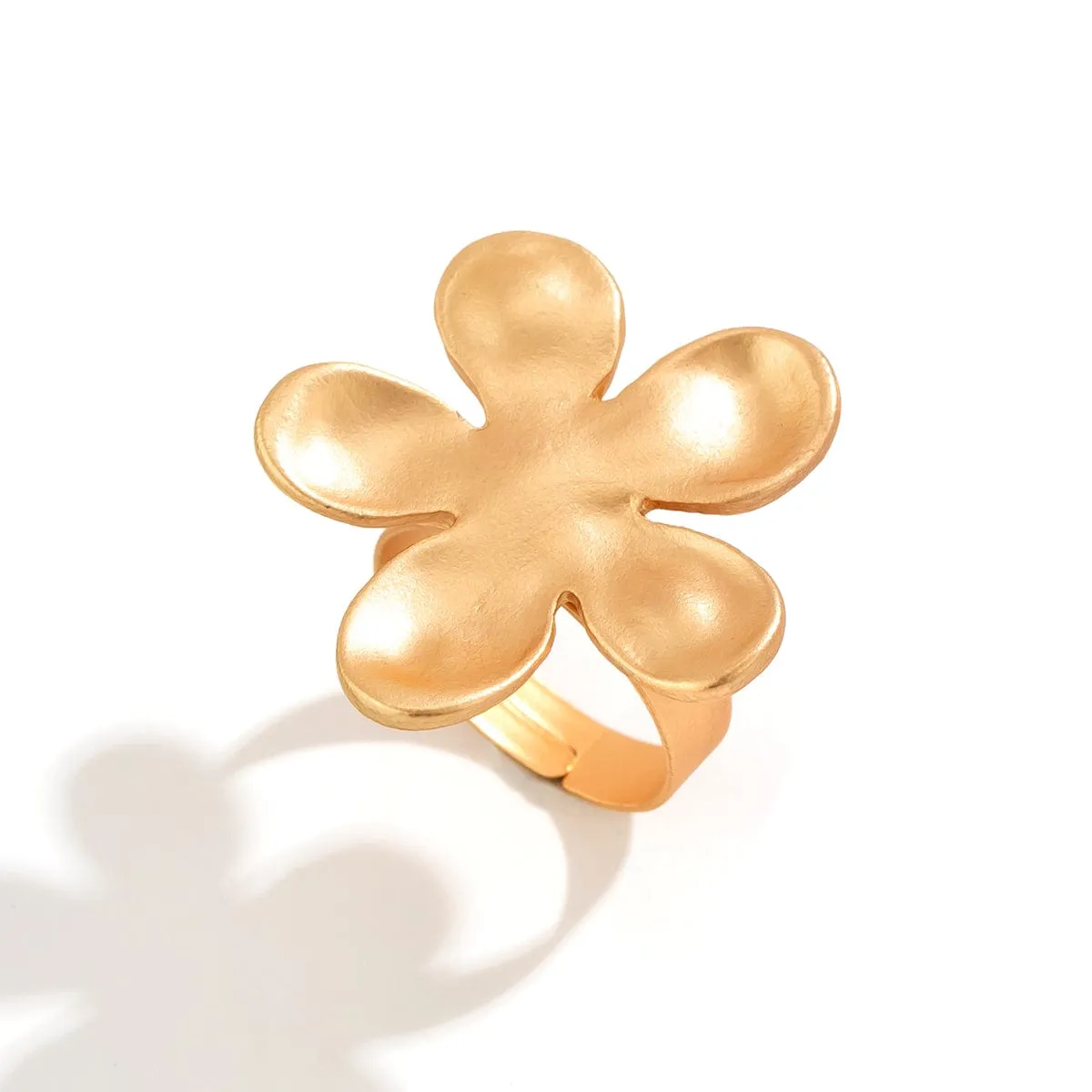 Chic Gold Silver Plated Flower Shaped Open Ring