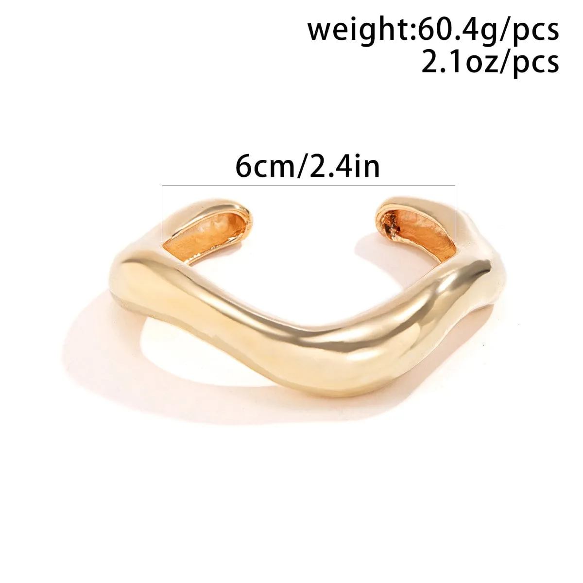 Chic Irregular Curved Open Cuff Bracelet