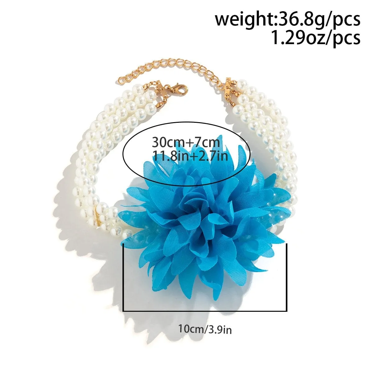 Chic Layered Flower Pearl Chain Collar Choker Necklace