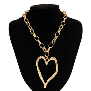 Chic Liquid Heart Pendant Cable Chain Necklace