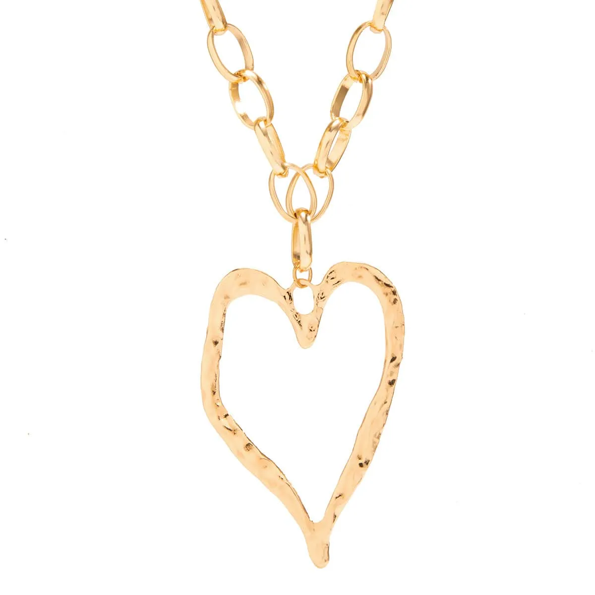Chic Liquid Heart Pendant Cable Chain Necklace