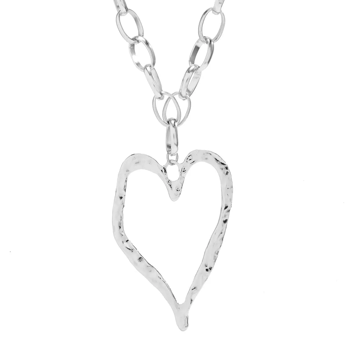 Chic Liquid Heart Pendant Cable Chain Necklace