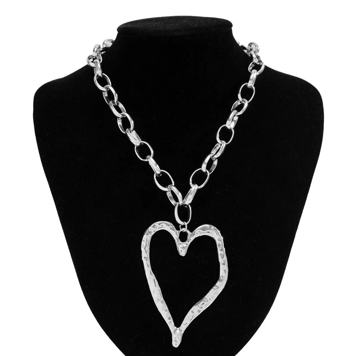 Chic Liquid Heart Pendant Cable Chain Necklace