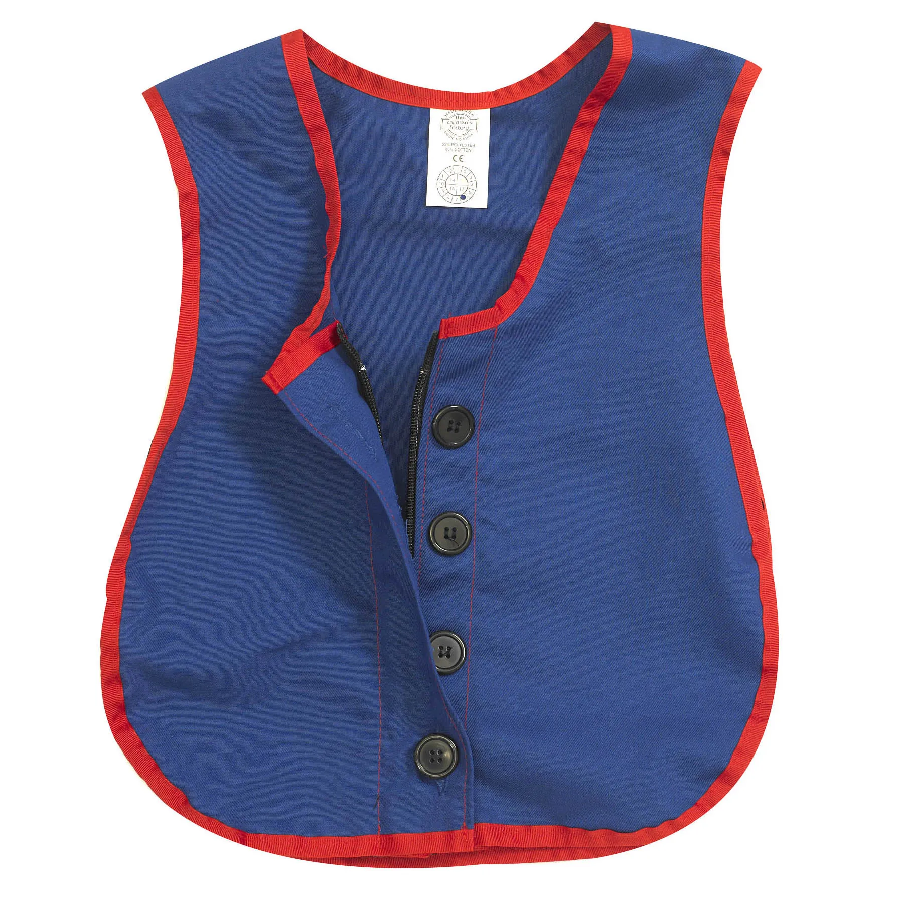 Children's Factory Manual Dexterity Vest, Button Zipper Vest