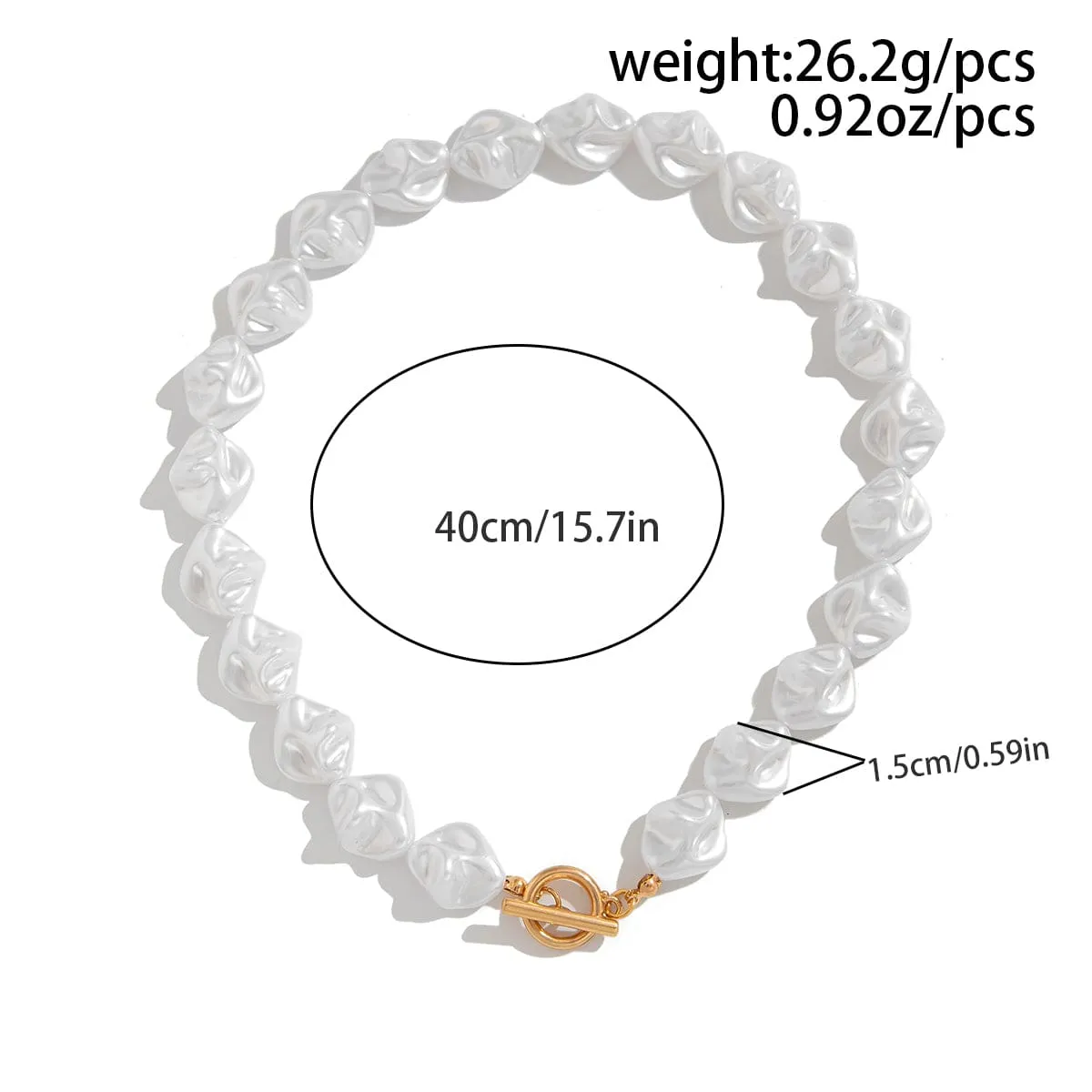 Classic Toggle Clasp Irregular Pearl Chain Necklace Bracelet