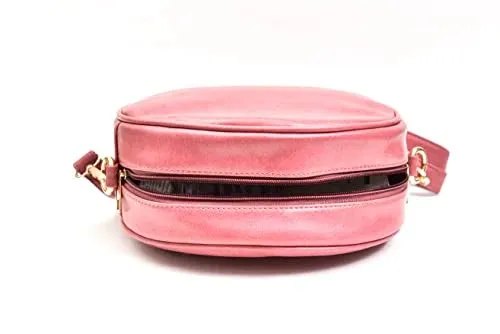 Classy Leather Customized Chained Sling Bag Round   Men's Wallet - Peach Tan