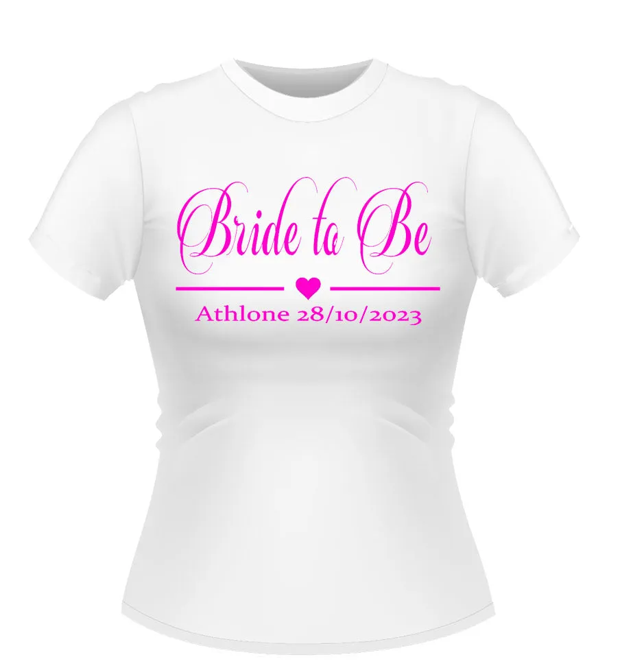 Classy Personalised Bride to Be Tshirt