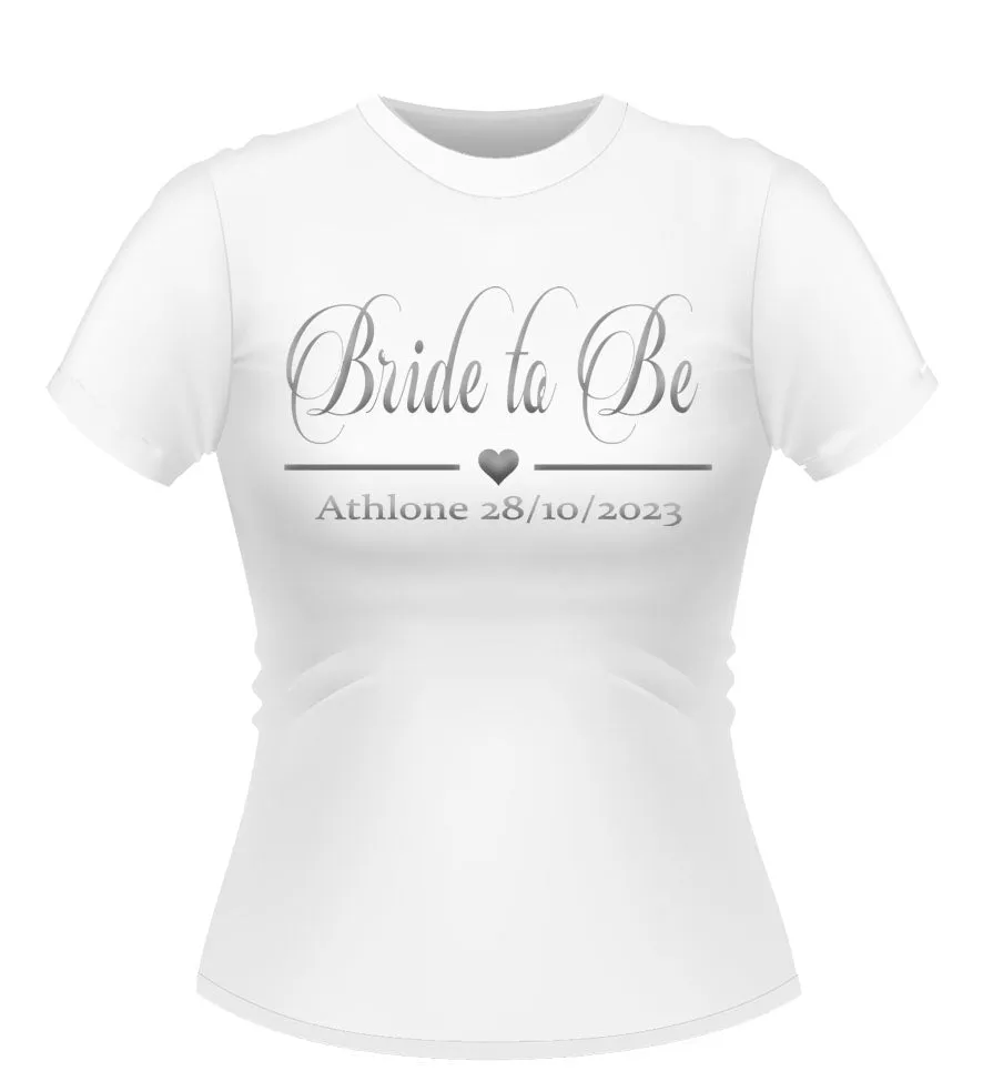 Classy Personalised Bride to Be Tshirt