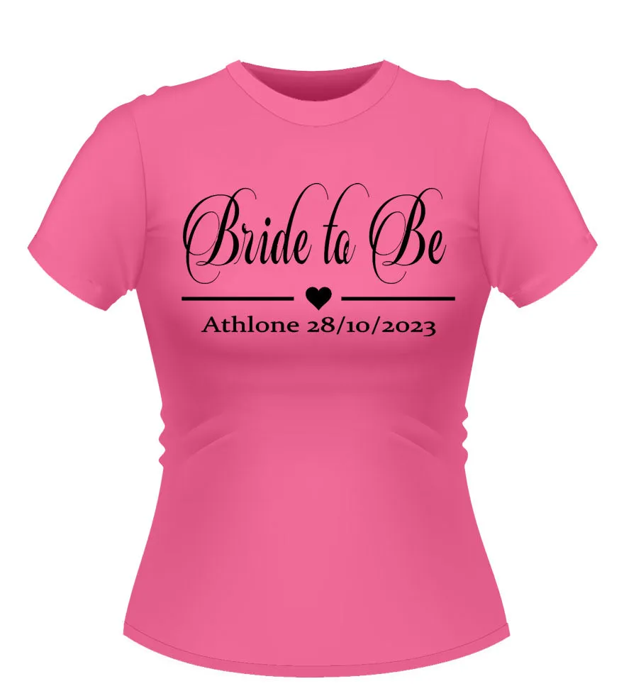 Classy Personalised Bride to Be Tshirt