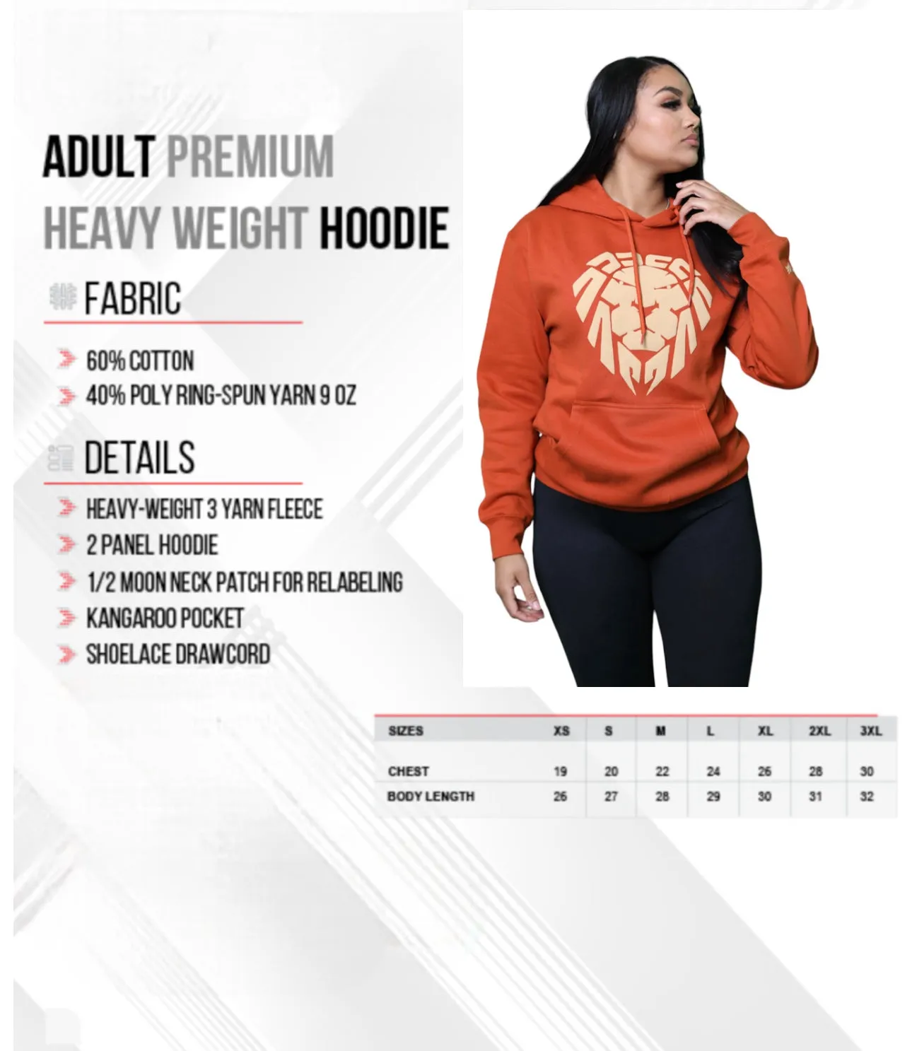 CLAY/TAN LION HOODIE