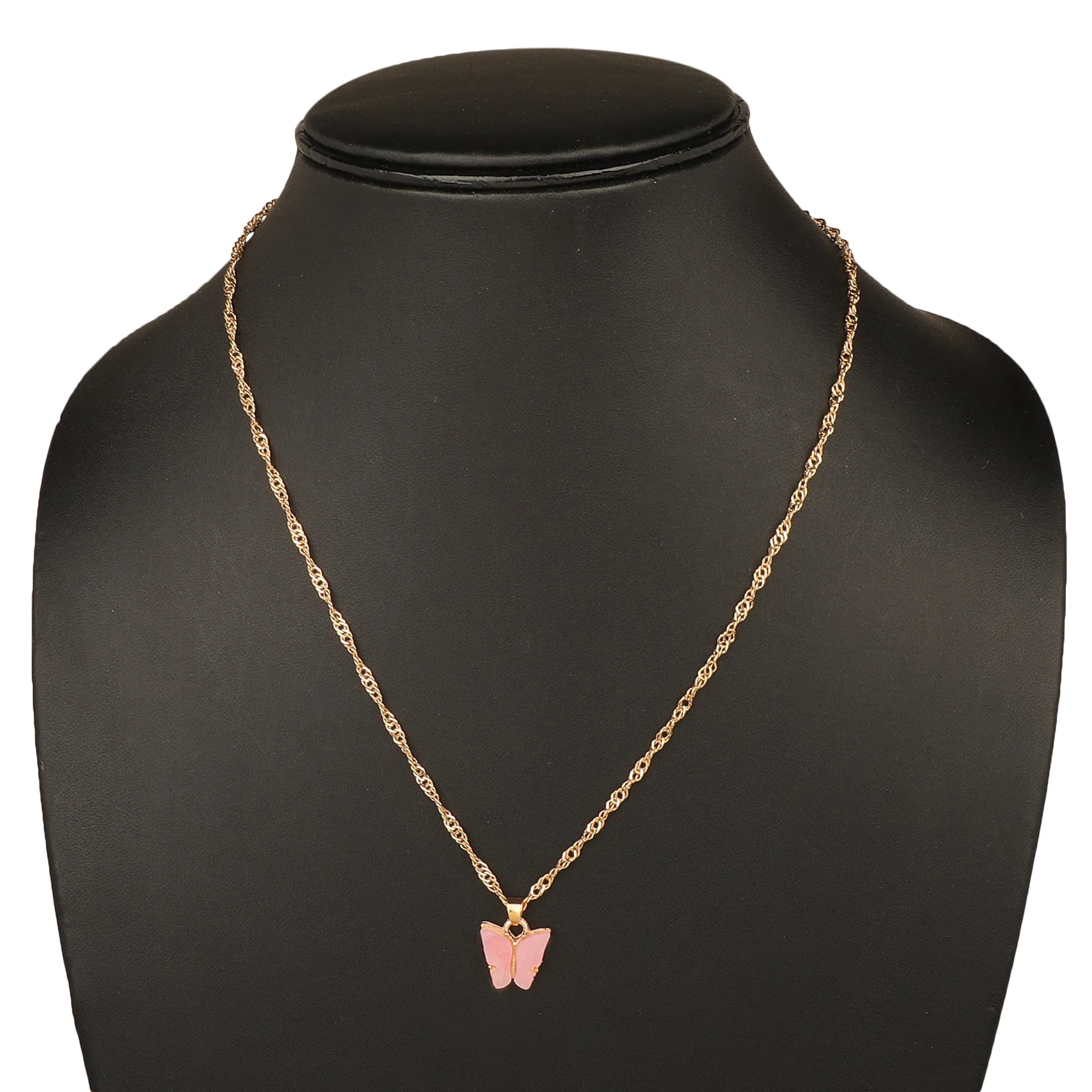Combo of 2 Pink Crystal and Mariposa Butterfly Pendant