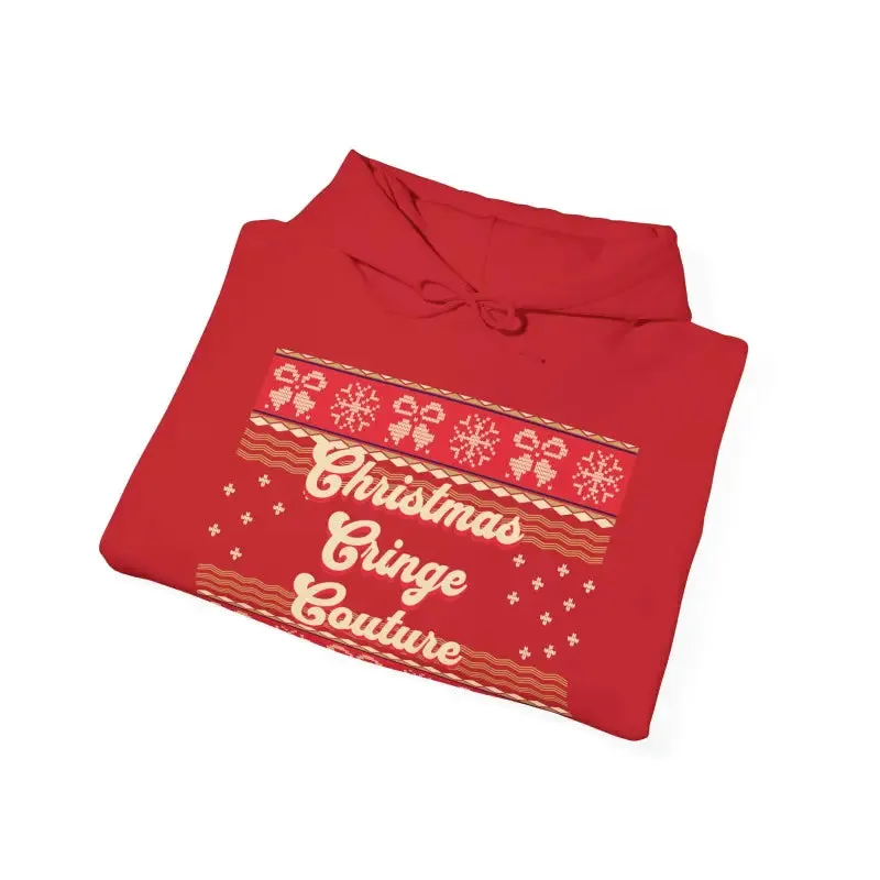Cozy Christmas Cringe Couture Ugly Sweater Hoodie
