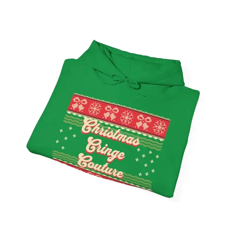 Cozy Christmas Cringe Couture Ugly Sweater Hoodie