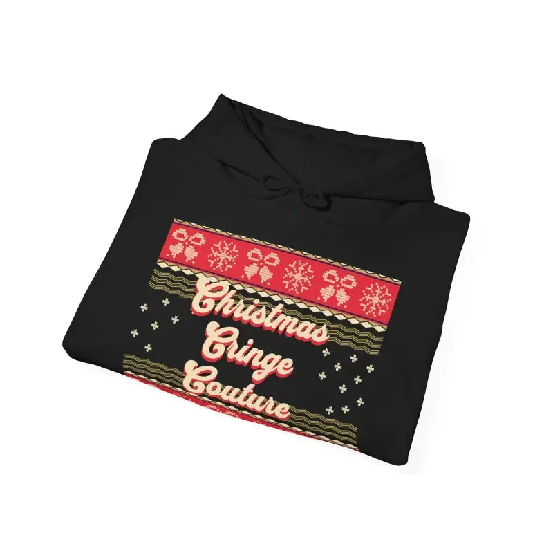 Cozy Christmas Cringe Couture Ugly Sweater Hoodie