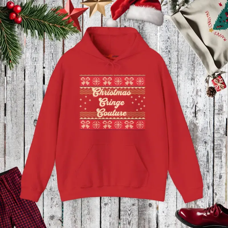 Cozy Christmas Cringe Couture Ugly Sweater Hoodie