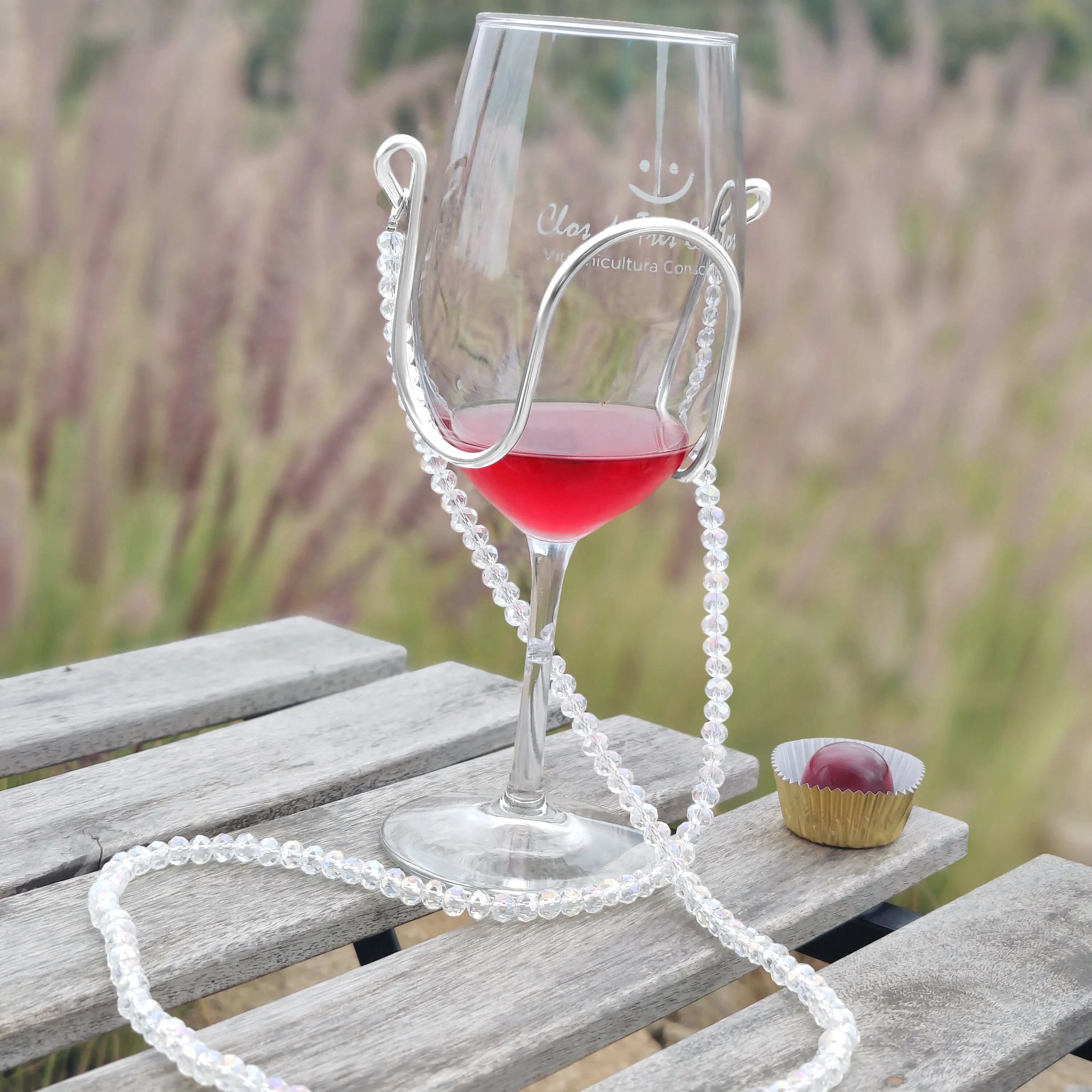 Crystal Bead  - Diamond - Wine Necklace