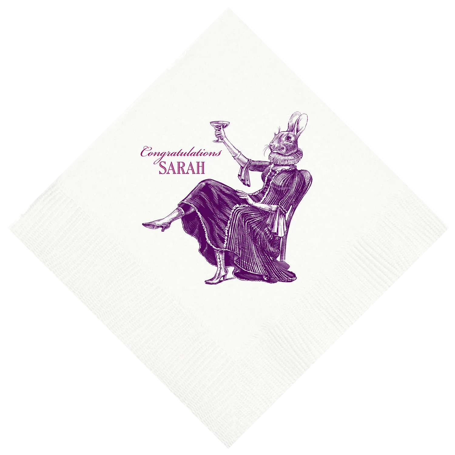Customizable Party Bunny Beverage Napkins
