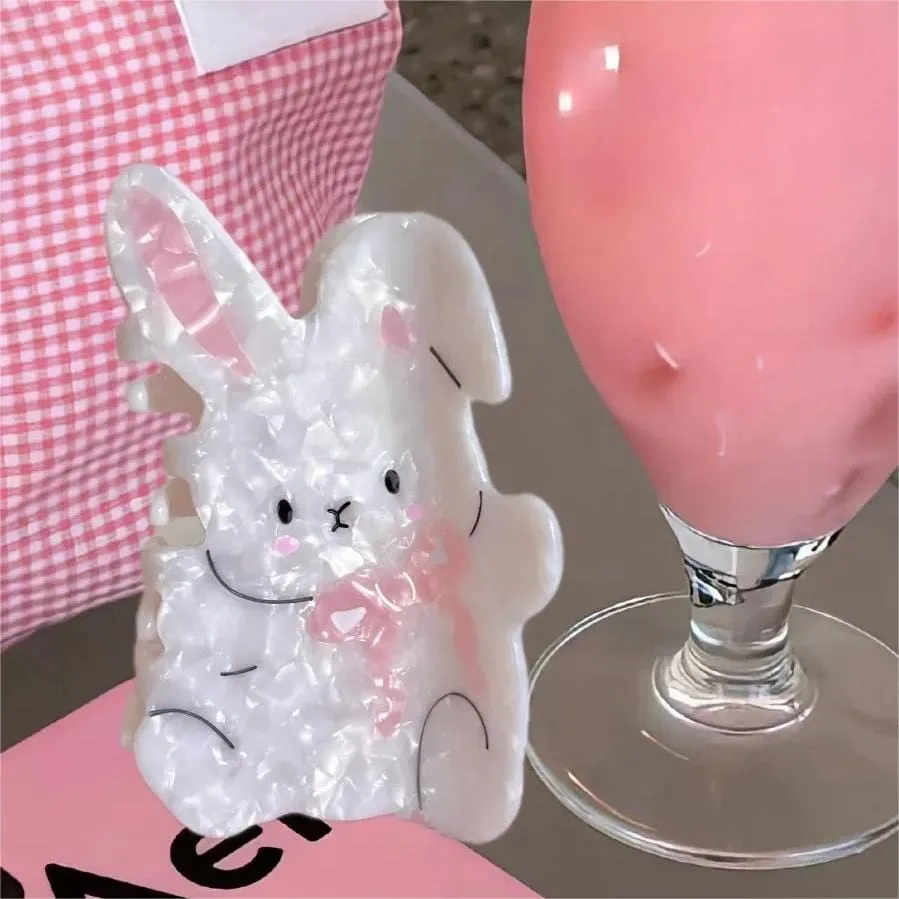 Cute Bowknot Rabbit Acetate Acrylic Hair Claw Hair Clip