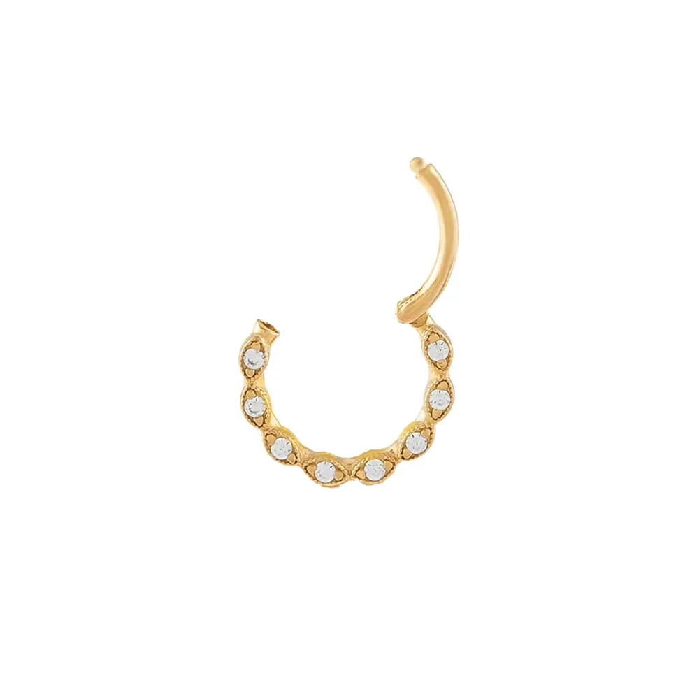 CZ Braided Cartilage Huggie Earring 14K