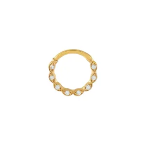 CZ Braided Cartilage Huggie Earring 14K