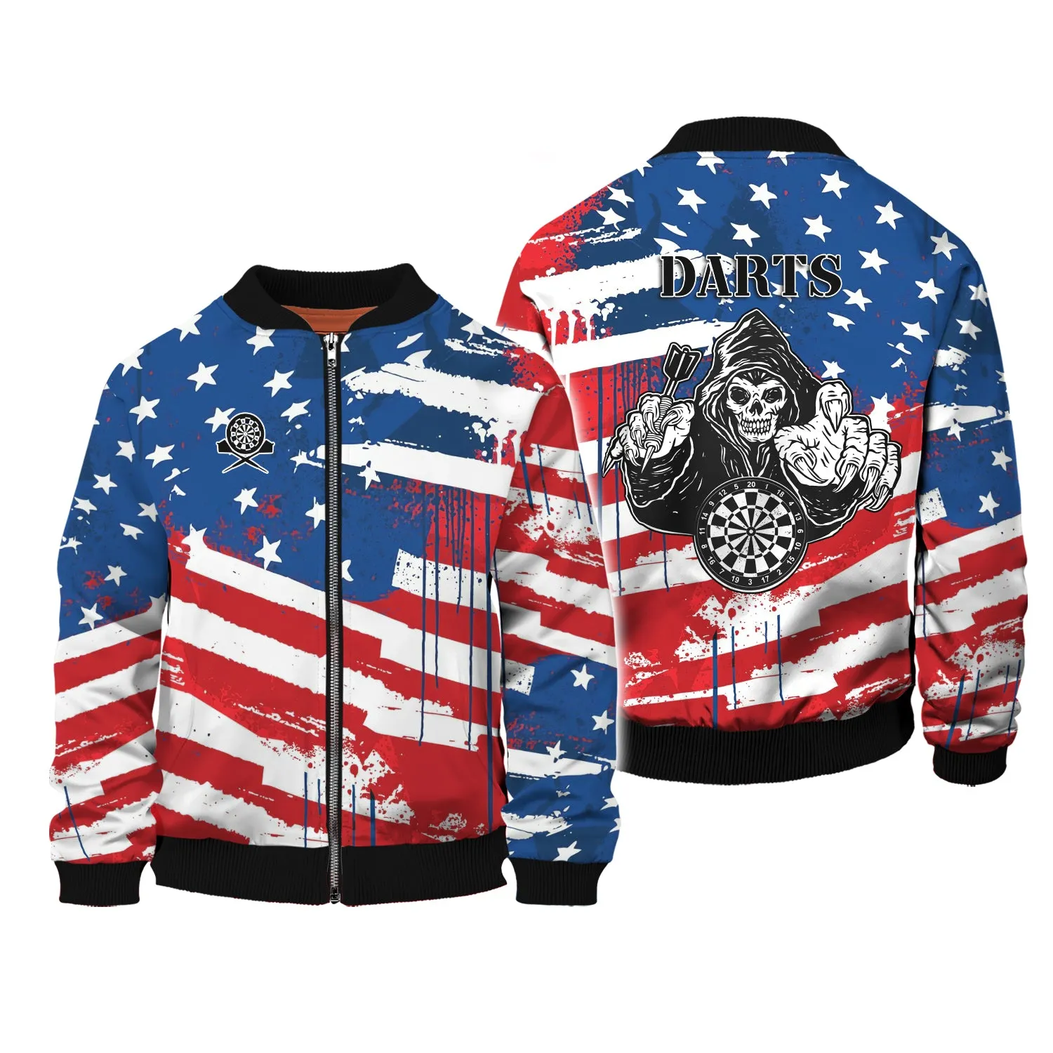Darts Skeleton USA 3D Printed Shirts