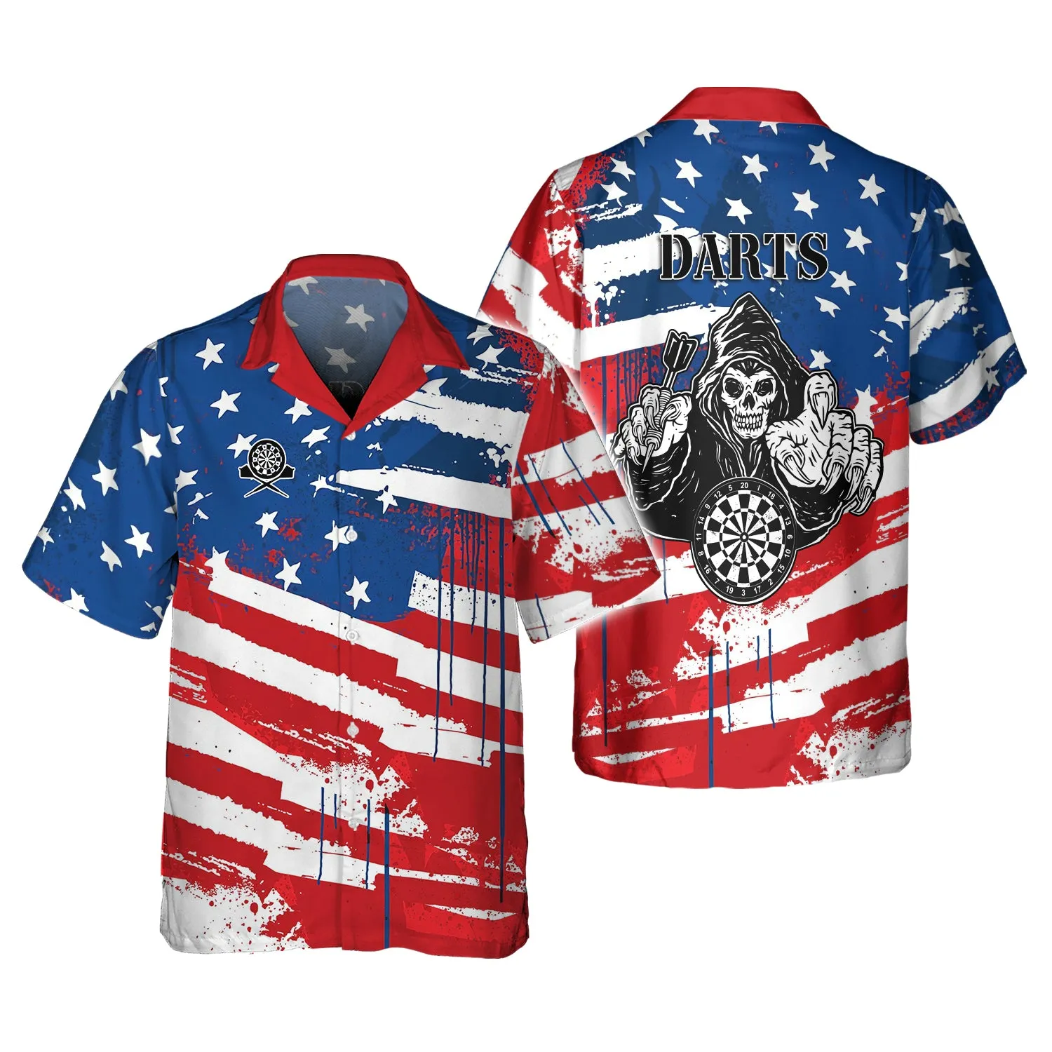 Darts Skeleton USA 3D Printed Shirts