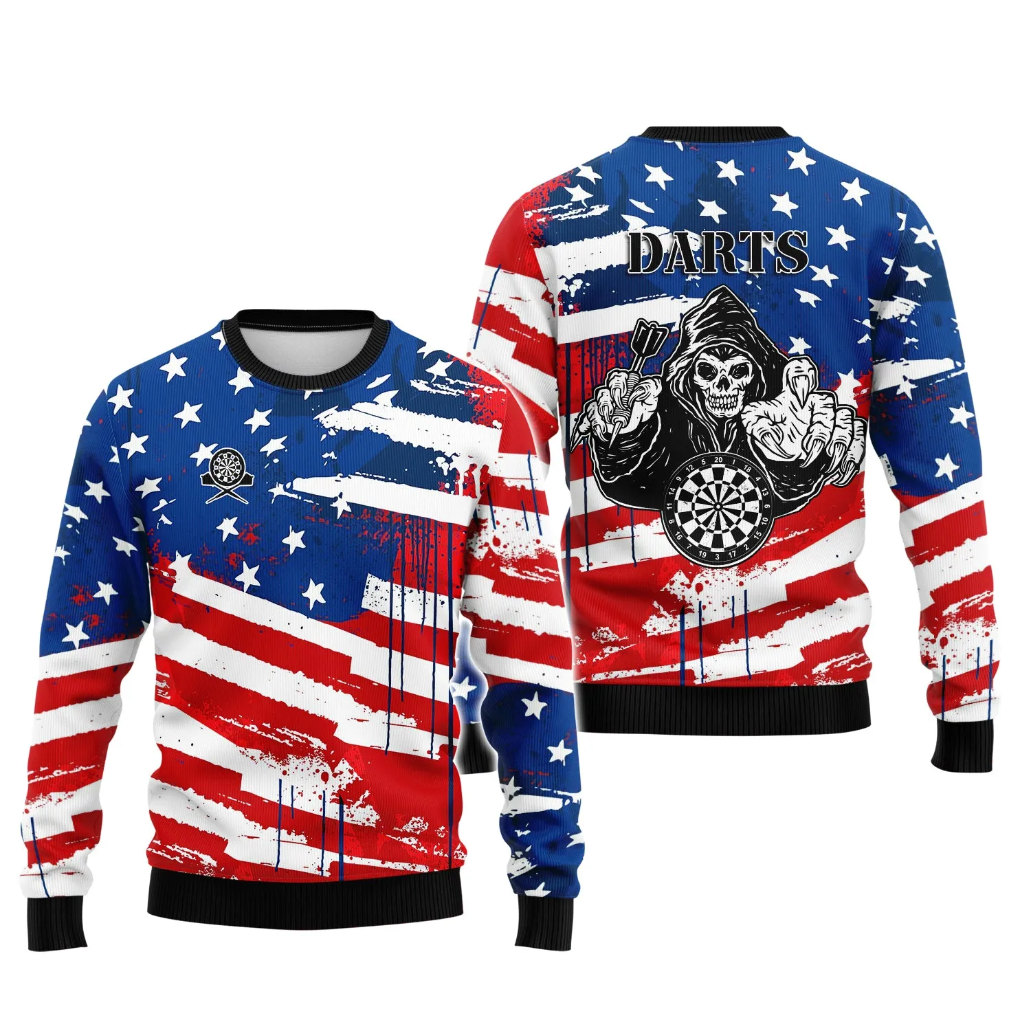 Darts Skeleton USA 3D Printed Shirts