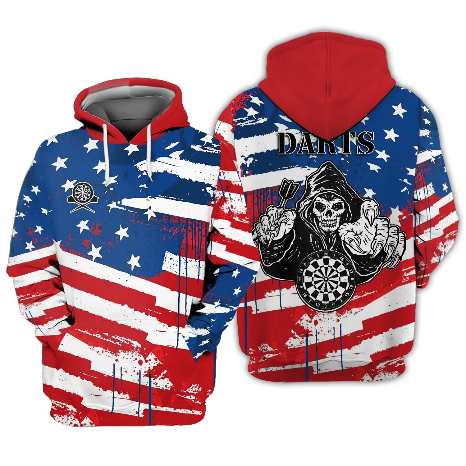 Darts Skeleton USA 3D Printed Shirts