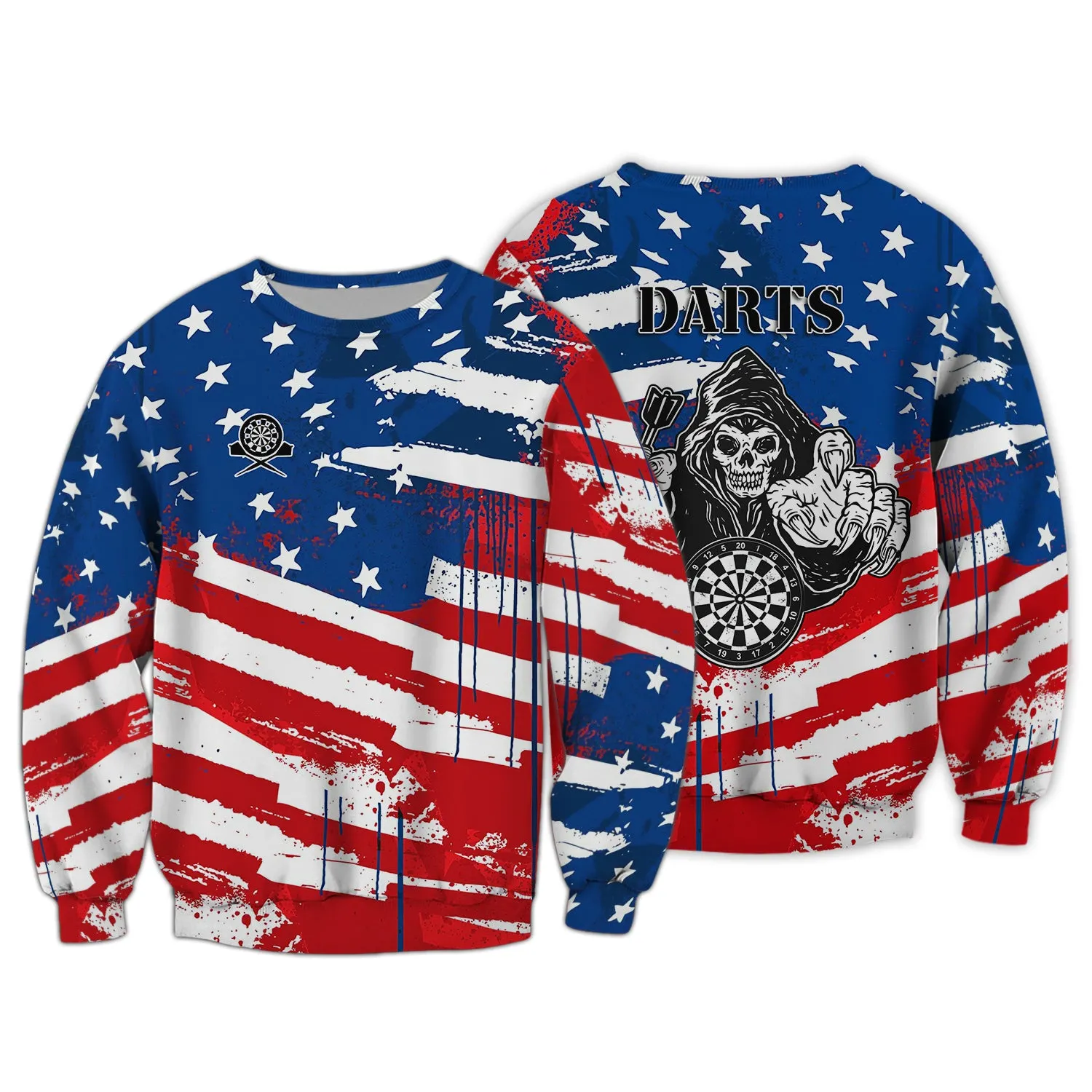 Darts Skeleton USA 3D Printed Shirts