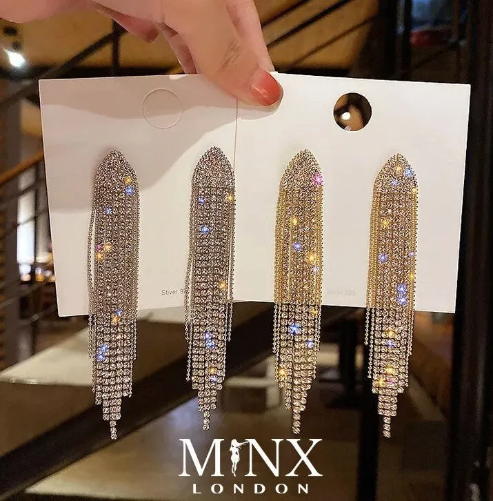 Diamond Tassel Earrings | Diamond Earrings | Dangle Earrings |  Chandelier Earrings |Womens Dangle Earrings | Earrings | Tassel Earrings