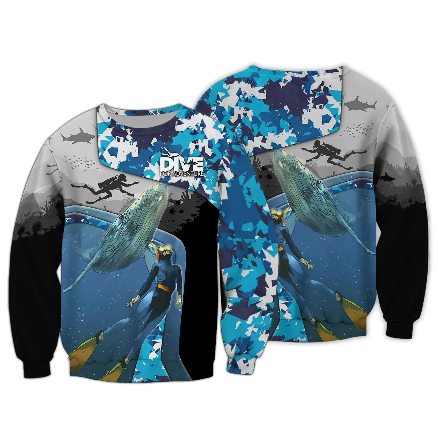 Dive For Adventure, Scuba Diving 3D All Over Printed Tshirt Hoodie